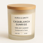 Aura & Amity Casablanca Sunrise Soy Candle | Hand-Poured Decorative Candle for Home Décor | Made in USA