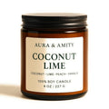 Aura & Amity Coconut Lime Soy Candle | Hand-Poured Decorative Candle for Home Décor | Made in USA