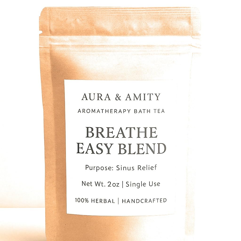 Aura & Amity Aromatherapy Bath Tea – Herbal Soak Bags for Stress Relief, Sinus Relief & Skincare – 100% Natural, Handcrafted, Single Use Spa Ritual