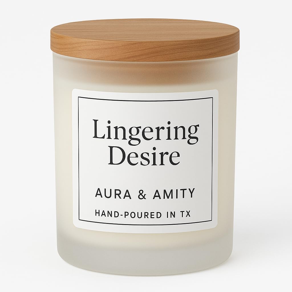 Aura & Amity Lingering Desire Soy Candle | 8 oz Hand-Poured Decorative Candle for Home Décor | Made in USA