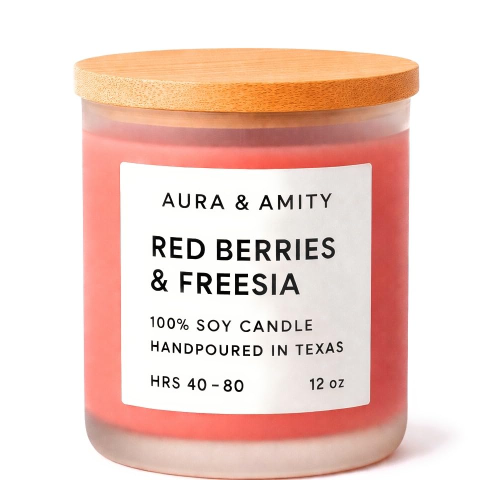 Aura & Amity Red Berries & Freesia Soy Candle