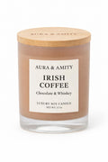 Aura & Amity Irish Coffee Luxury Soy Candle | Hand Poured Soy 100% Wax in USA | Highly Scented, Chocolate & Whiskey Aroma | Long Lasting, Clean Burning Artisan Candle | Foodie Gift, Coffee Scented