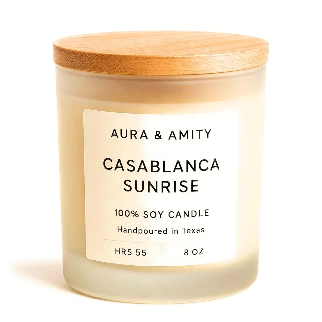 Aura & Amity Casablanca Sunrise Soy Candle | Hand-Poured Decorative Candle for Home Décor | Made in USA