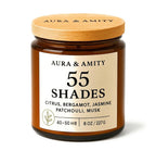 Aura & Amity 55 Shades Soy Candle | 8 oz Hand-Poured Decorative Candle for Home Décor | Made in USA