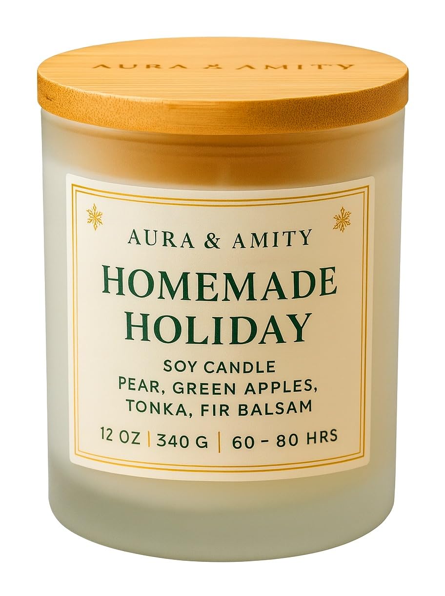 Aura & Amity Holiday Candle Collection – 12 oz Soy Candles