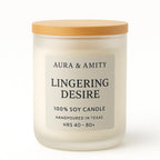 Aura & Amity Lingering Desire Soy Candle | 8 oz Hand-Poured Decorative Candle for Home Décor | Made in USA