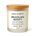 Aura & Amity Brazilian Booty Soy Candle – 12 oz | Hand-Poured in The USA | Tropical Orange, Coconut & Salted Caramel | Clean-Burning Home Fragrance | ~60–80 Hour Burn