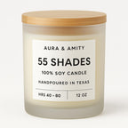 Aura & Amity 55 Shades Soy Candle | 8 oz Hand-Poured Decorative Candle for Home Décor | Made in USA