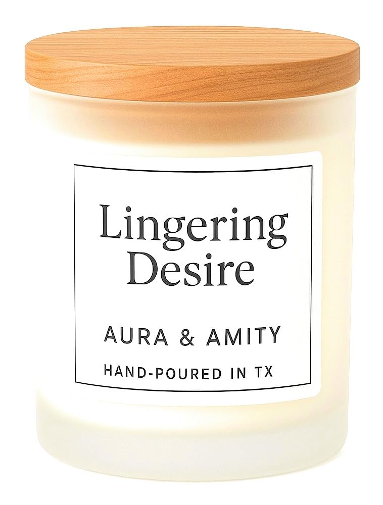 Aura & Amity Lingering Desire Soy Candle | 8 oz Hand-Poured Decorative Candle for Home Décor | Made in USA