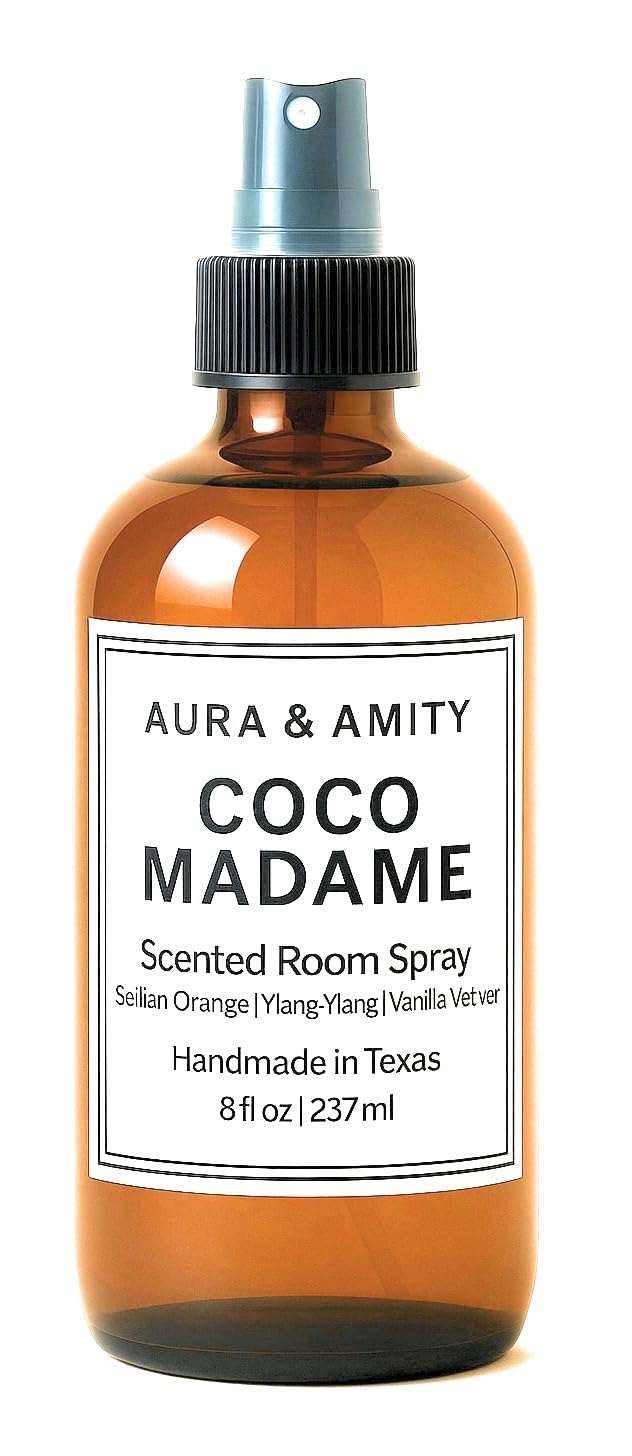 Aura & Amity Coco Madame Room Spray, Sicilian Orange Ylang-Ylang Vanilla Vetiver, 4 fl oz, Handmade in Texas