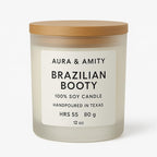 Aura & Amity Brazilian Booty Soy Candle – 12 oz | Hand-Poured in The USA | Tropical Orange, Coconut & Salted Caramel | Clean-Burning Home Fragrance | ~60–80 Hour Burn