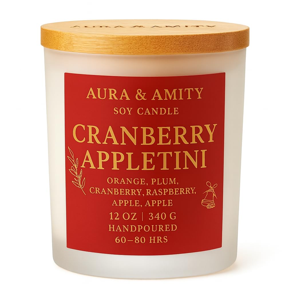 Aura & Amity Holiday Candle Collection – 12 oz Soy Candles