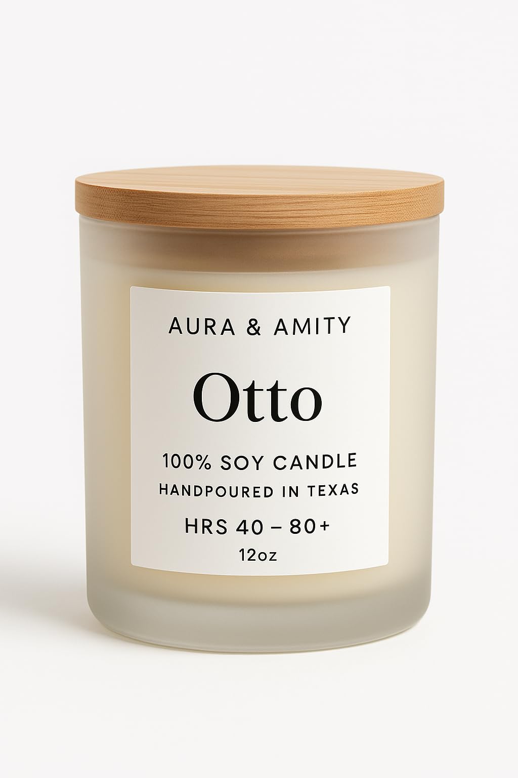 Aura & Amity Otto Luxury Soy Candle | Hand-Poured Scented Candle with Coffee, Lavender & Cedarwood Notes | 12 oz Long-Lasting Clean-Burning Home Fragrance | Handmade in The USA