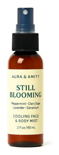 Aura & Amity Still Blooming Cooling Face & Body Mist, Natural Aromatherapy Blend with Peppermint, Clary Sage, Lavender, Geranium, 2 fl oz, Hot Flash Relief Spray