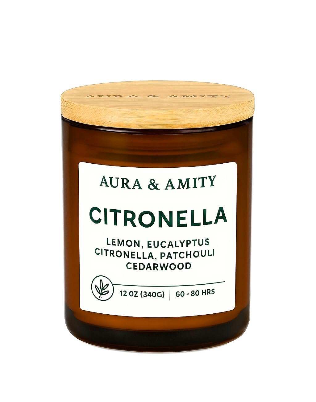 Aura & Amity Outdoor Soy Candle | 12 oz Hand-Poured Decorative Candle for Patio & Home Décor | Made in USA