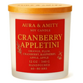 Aura & Amity Cranberry Appletini Holiday Candle – 12 oz Hand-Poured Soy Candle, Large Christmas Candle, Long-Lasting Luxury Home Fragrance