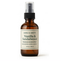 Aura & Amity Vanilla & Sandalwood Room & Linen Spray – Handmade Luxury Home & Fabric Fragrance Mist, Long-Lasting Eco-Friendly Amber Bottle