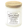 Aura & Amity Warm Woods & Cashmere Holiday Candle – 12 oz Hand-Poured Soy Candle, Large Luxury Soy Candle, Cozy Winter Home Fragrance
