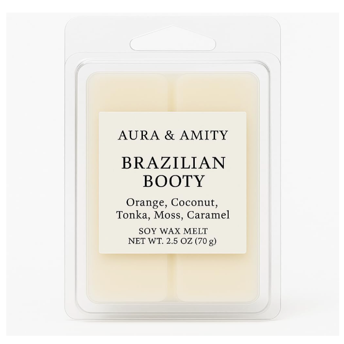 Brazilian Booty Scented Soy Wax Melts – Hand-Poured in Texas | Phthalate-Free, Tropical Home Fragrance Cubes for Warmers