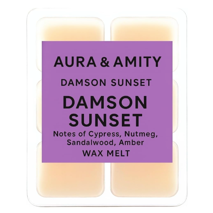 Damson Sunset Scented Soy Wax Melts – Hand-Poured in Texas | Phthalate-Free, Fruity Floral Home Fragrance Cubes for Warmers