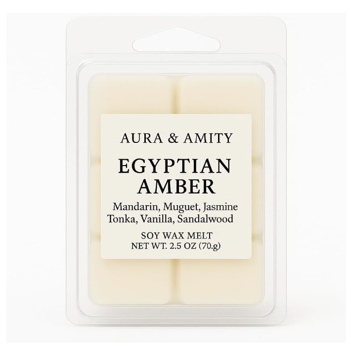 Egyptian Amber Scented Soy Wax Melts – Hand-Poured in Texas | Phthalate-Free, Exotic Home Fragrance Cubes for Warmers