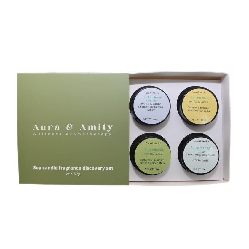Soy Candle Discovery Set II – 4 Mini Aromatherapy Candles (2oz) | Hand-Poured Luxury Scent Collection