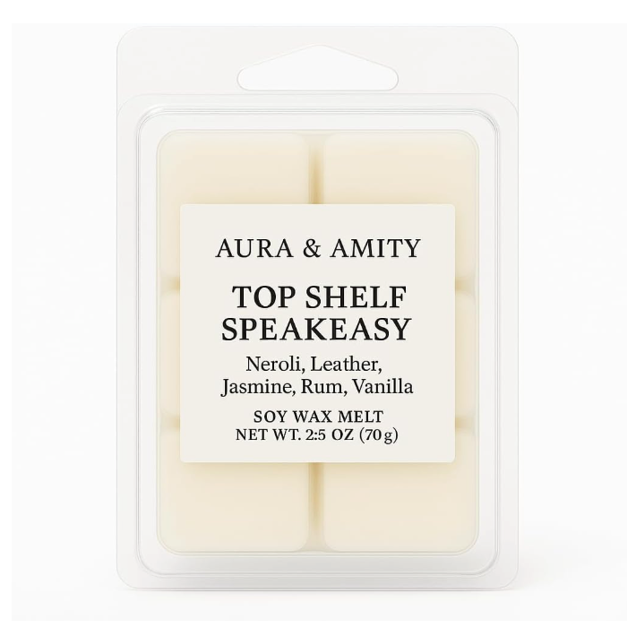 Top Shelf Speakeasy Scented Soy Wax Melts – Hand-Poured in Texas | Phthalate-Free, Bourbon & Tobacco Home Fragrance Cubes for Warmers