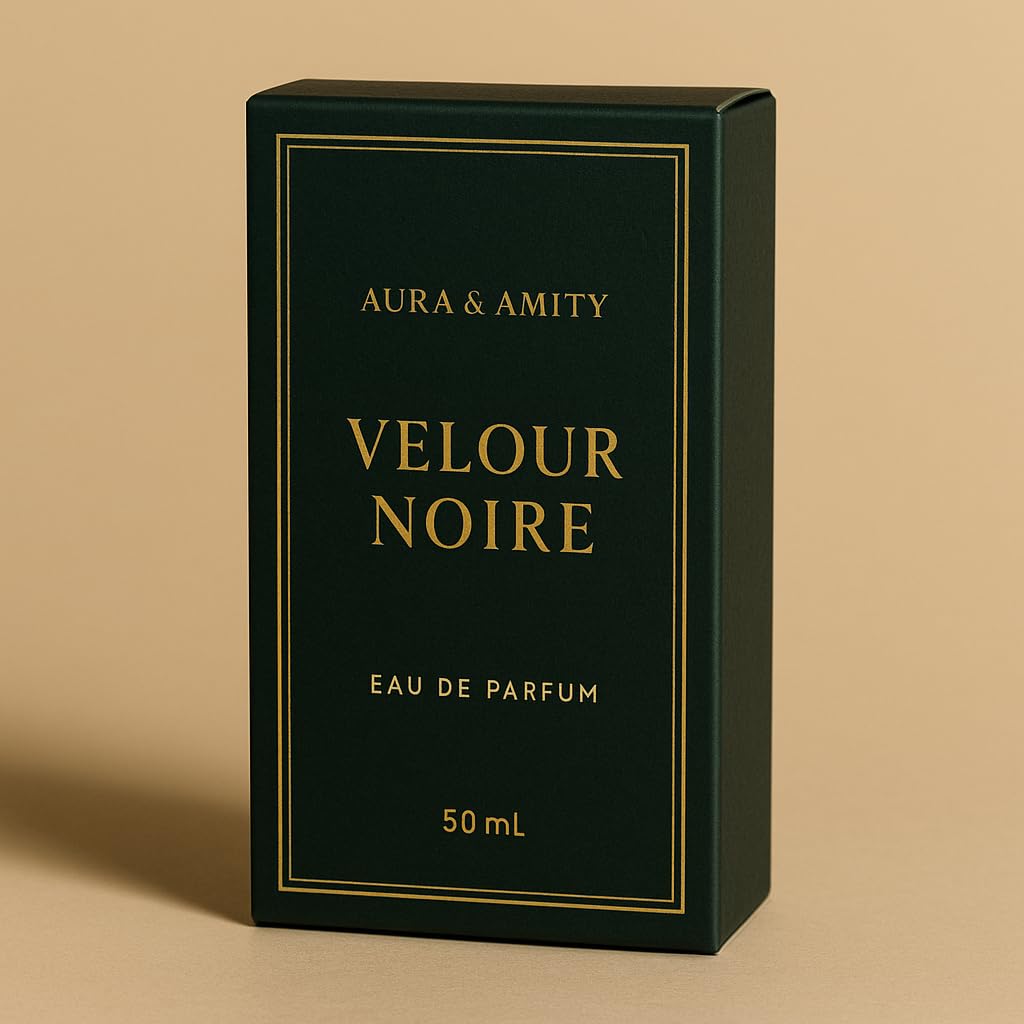 Aura & Amity Velour Noire Eau de Parfum for Women – 50 ml Luxury Perfume |Rose, Labdanum, Coconut Birch | Elegant Woody Floral Amber Scent | Long-Lasting, Handcrafted Fragrance Made in USA