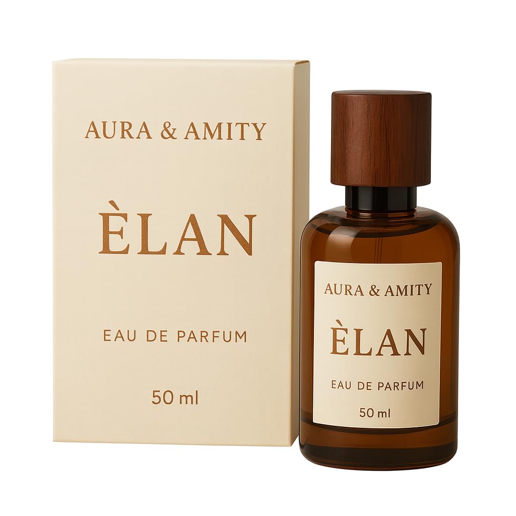 Aura & Amity Élan Eau de Parfum for Women – 50 ml Long-Lasting Luxury Perfume | Sandalwood & Palo Santo Scent | Elegant Everyday & Special Occasion Fragrance | Handcrafted in the USA