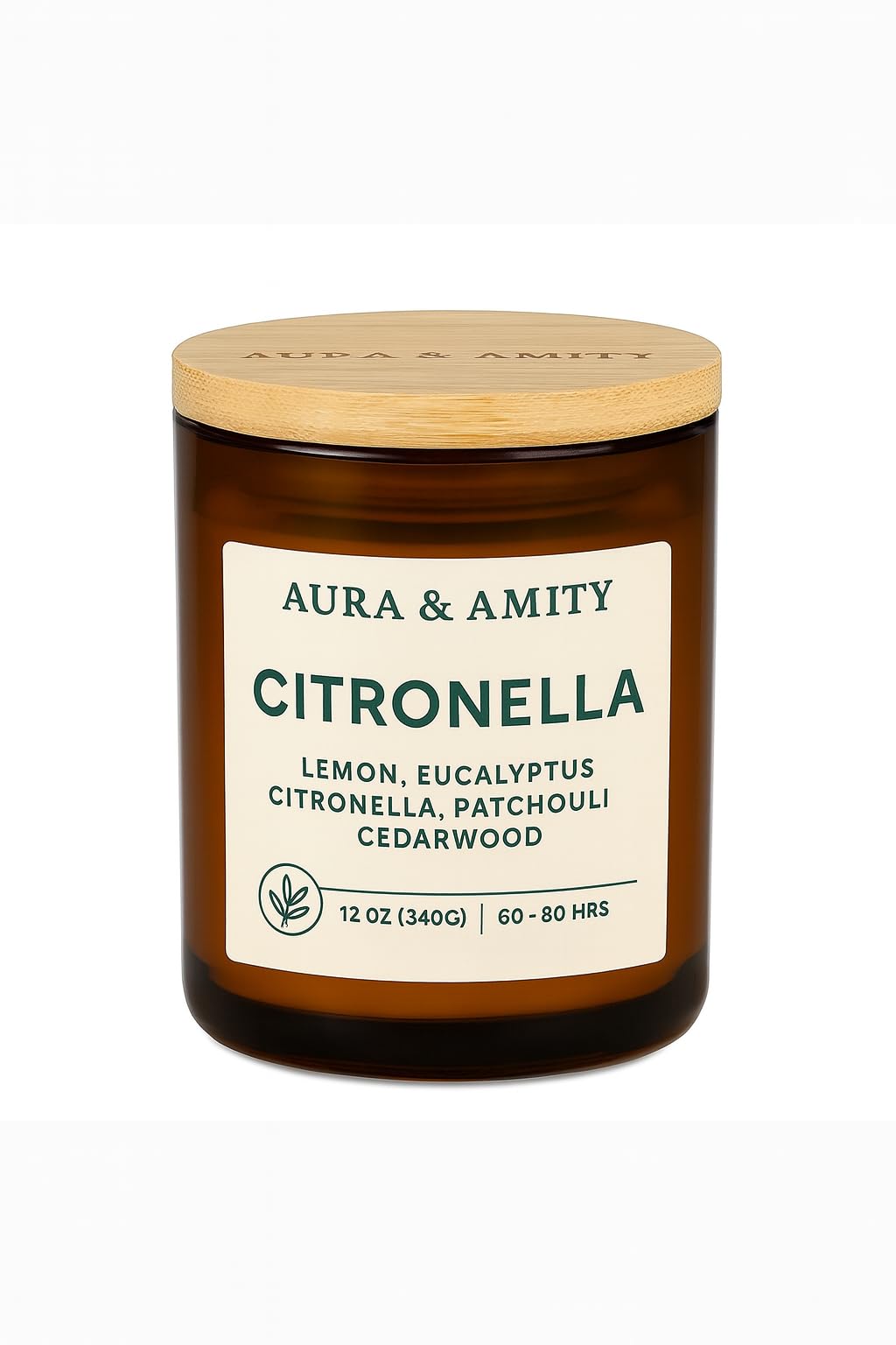 Aura & Amity Outdoor Soy Candle | 12 oz Hand-Poured Decorative Candle for Patio & Home Décor | Made in USA