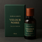 Aura & Amity Velour Noire Eau de Parfum for Women – 50 ml Luxury Perfume |Rose, Labdanum, Coconut Birch | Elegant Woody Floral Amber Scent | Long-Lasting, Handcrafted Fragrance Made in USA