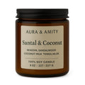 Aura & Amity Santal & Coconut Soy Candle | 8 oz Hand-Poured Decorative Candle for Home Décor | Made in USA